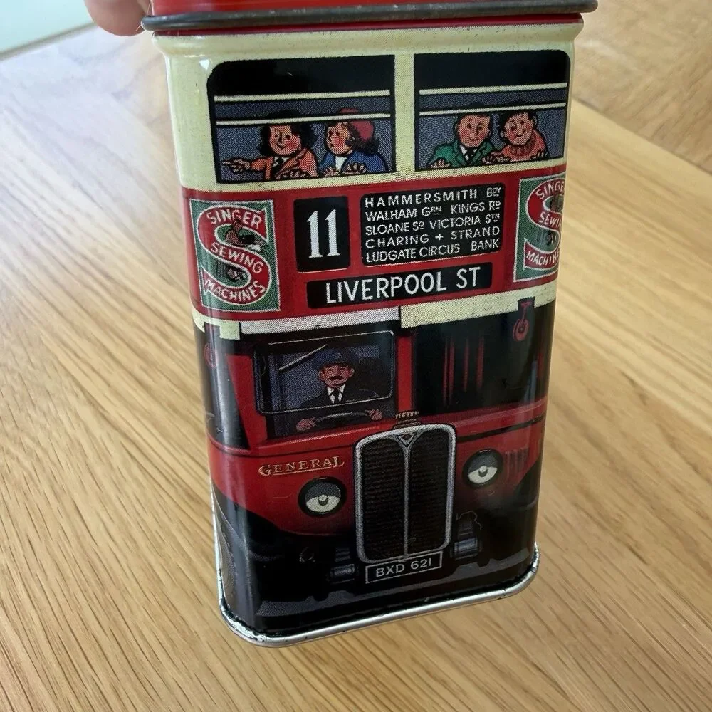 Vintage Collectors Tin Double-decker Bus London England British Empty With Lid
